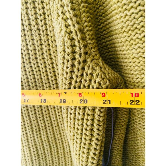 Habitat: Clothes  to Live In Green Knit Long Sleeve Sweater Sz M - Picture 5 of 14